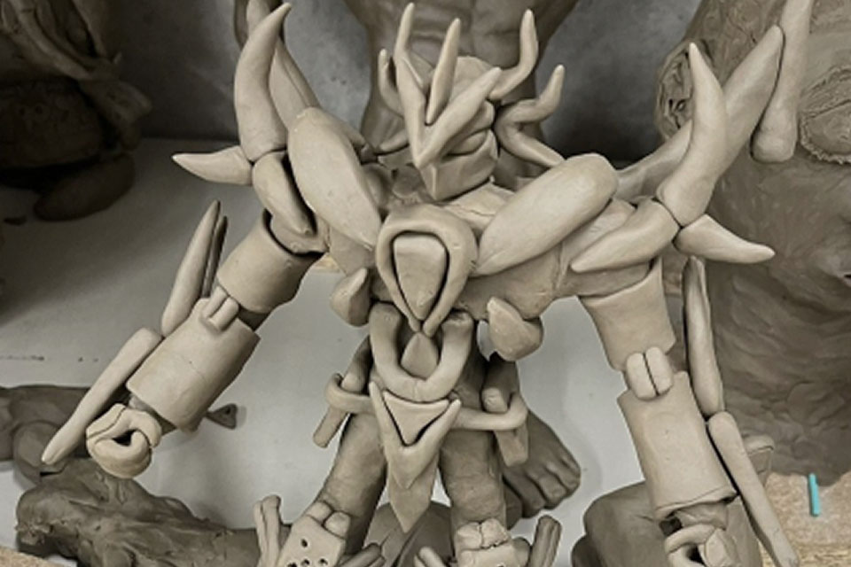 スケッチ / クレイ&ドローイング(立体造形）/ デッサン / 3DCG制作 / 映像制作