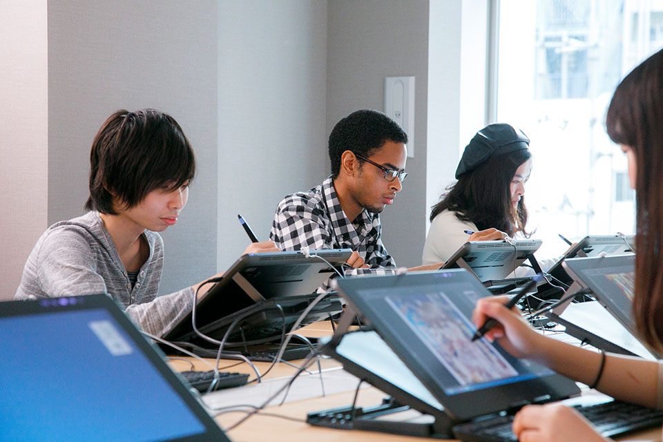 コミックイラスト / 2Dアニメーション演習 / 背景デザイン / After Effects表現