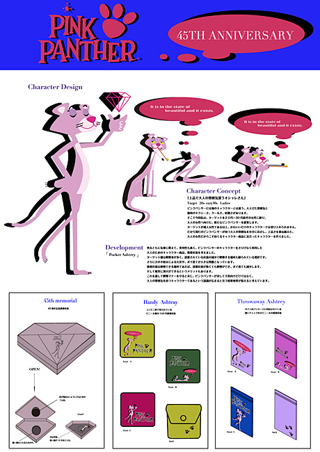 ピンクパンサー生誕45周年キーアート 商品企画 株式会社サン アールアンドピイ コミックイラストの学生作品 企業プロジェクト作品 Tca Works