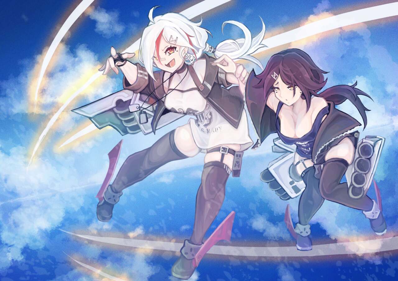 久方の青空  まず初めに、アズールレーンをPLしており一番好きなキャラがカッシンとダウンズのコンビです。 コンセプトは、いかに2人を可愛く描けるか。 カッシンのグーダラ感と戦場に出て行きたくない感。 それを引っ張って行こうよっとそんな感じに元気なダウンズ。 そんな微笑ましい光景になってれば幸いです。  久々の戦場であり、久々に外に出て青空の下に出てきたカッシンそんな意味を込めた題名です。  どうか、低レアだからって見捨てないで大切に使ってあげてください。